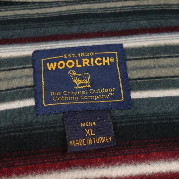 Woolrich Tribal Flannel Shirt Mens XL Multi-Color Striped Aztec Southwestern - Picture 2 of 16